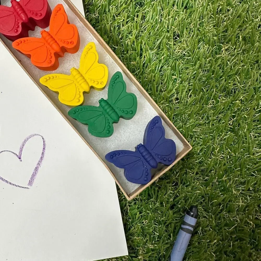 2/$30 Butterfly Crayons (6), Kids Boys Girls, Pretty Unique Colorful B-day Gift